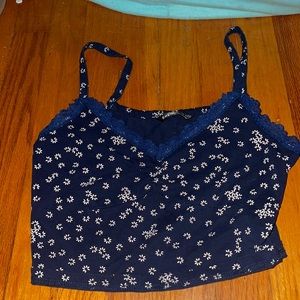 Shein crop top tank top royal blue size small